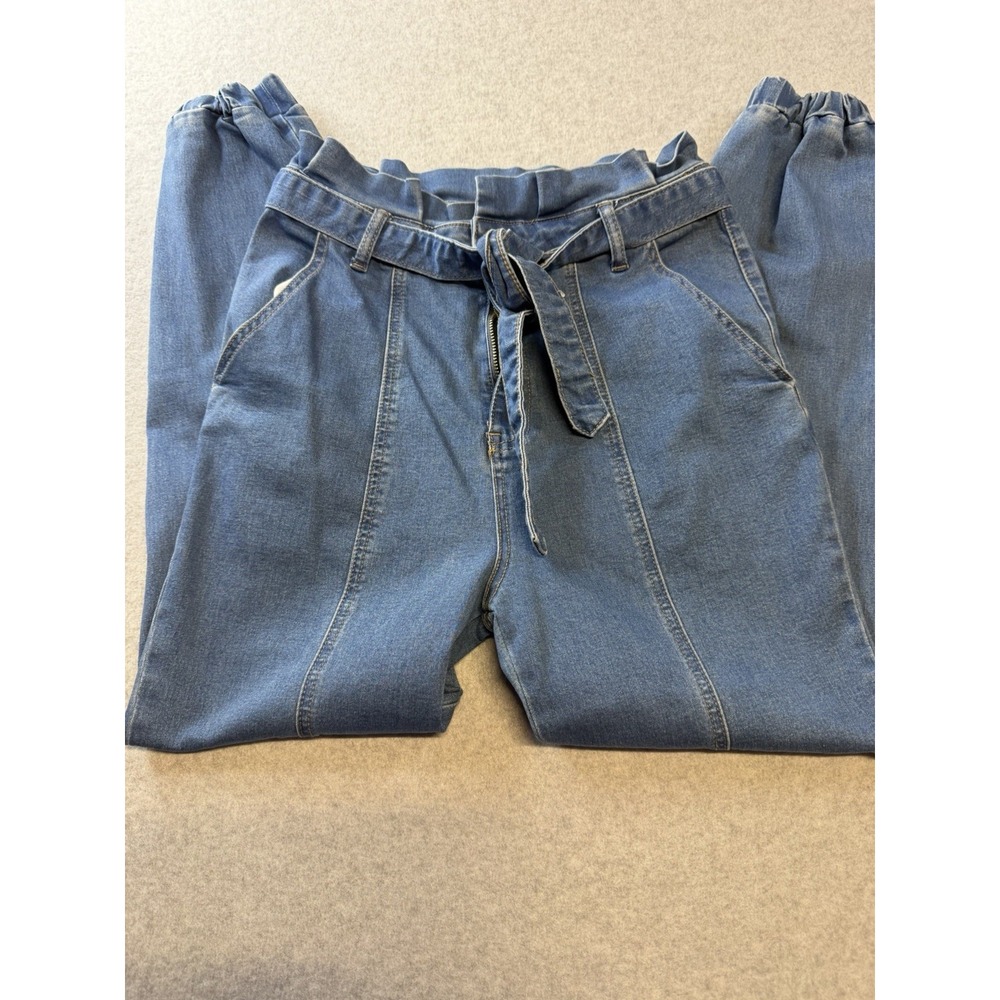 Listicle Women's Paperbag High Waist Denim Jogger Pants Size M